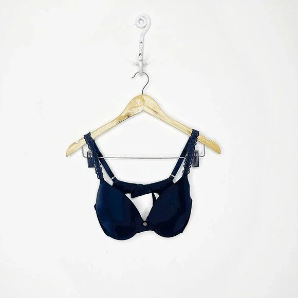 Natori PURE LUXE CUSTOM COVERAGE CONTOUR UNDERWIRE BRA BLACK smooth womens 34C - Picture 1 of 6